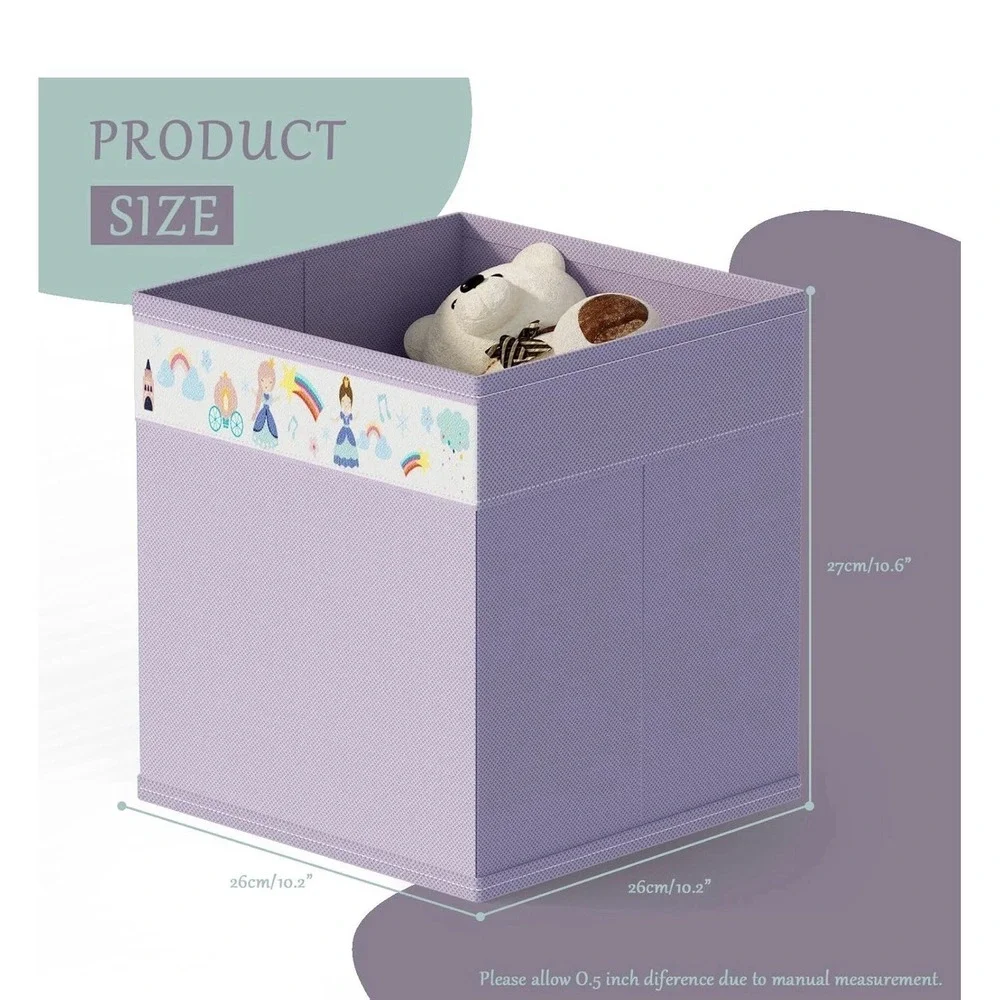 homyfort 11x11 Inch Storage Cube Bins, Fabric Cube Storage Organizer  (Purple
